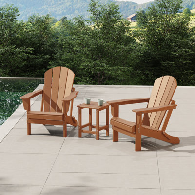 Vinnie Foldable Outdoor Adirondack Chair with Table