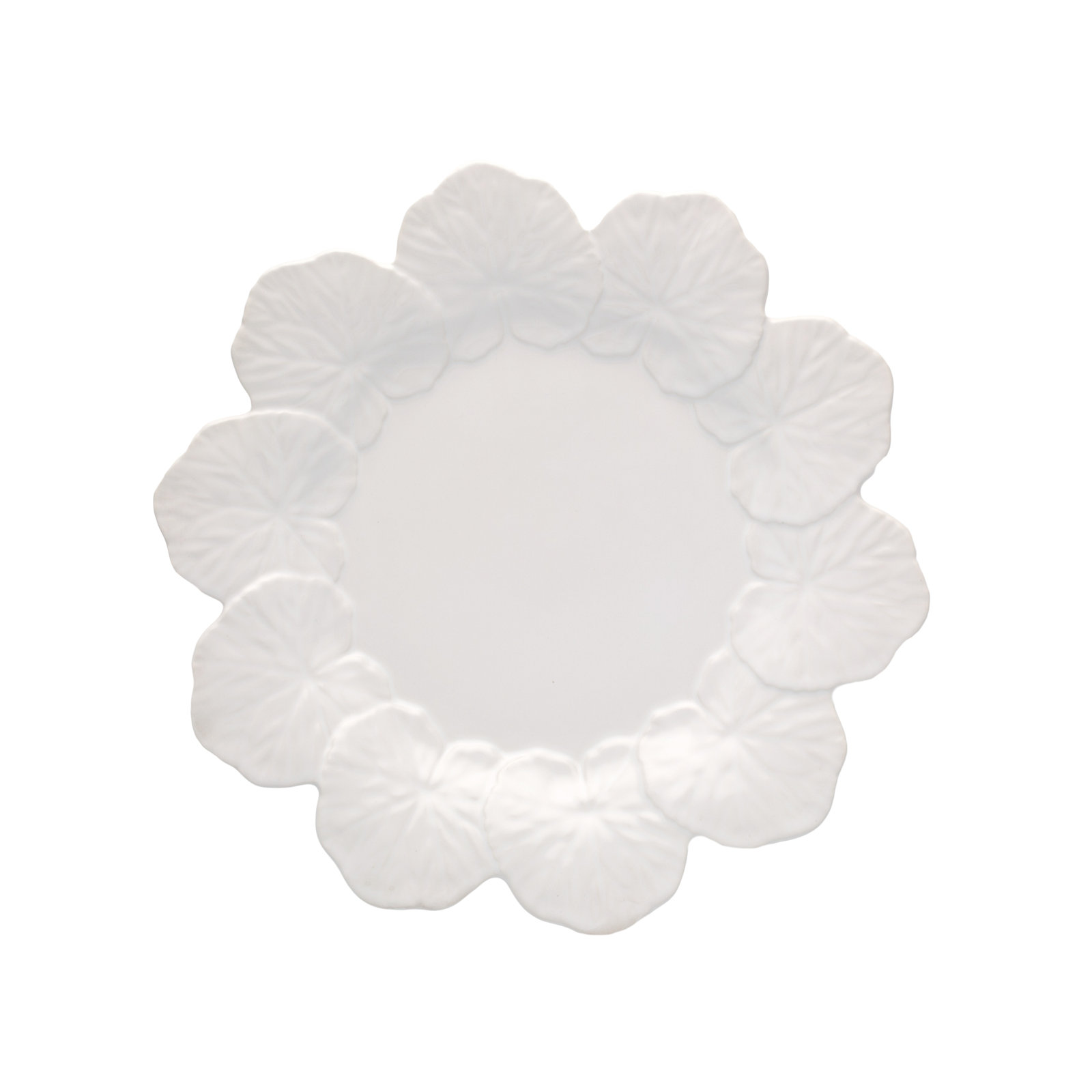 Geranium 11" Dinner Plate, White