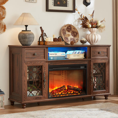 Farmhouse Electric Fireplace TV Stand