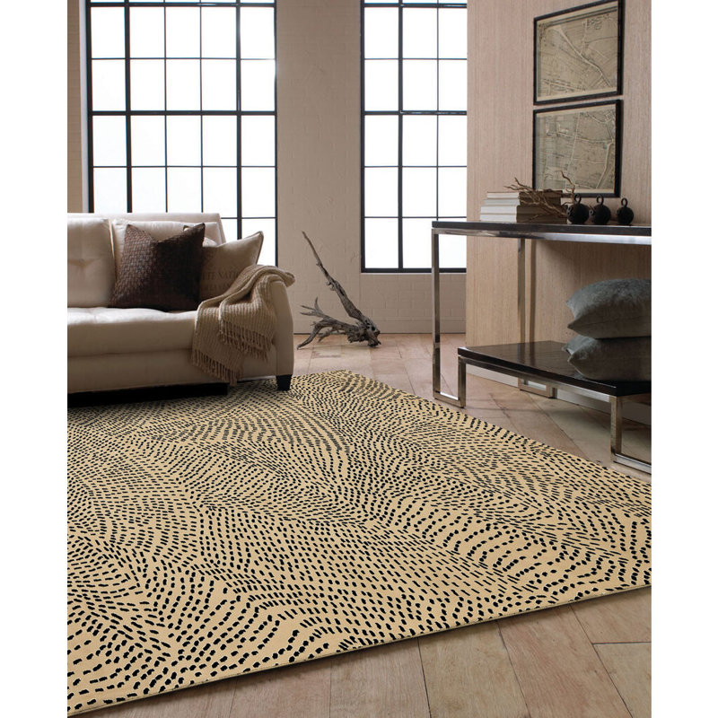 Etching Machine Woven Beige Area Rug, Rectangle 7'10" x 10'10"