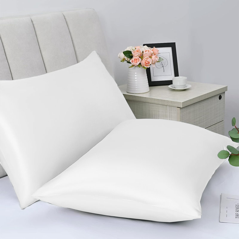 Filey Satin Pillowcase - Set of 2, White