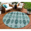 Tapis 8 pi bleu turquoise et gris anthracite lavable pour l'intérieur marocain