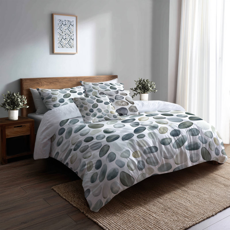Ensemble de 6 édredons Coastal - galet gris moelleux avec taies décoratives et coussins décoratifs
