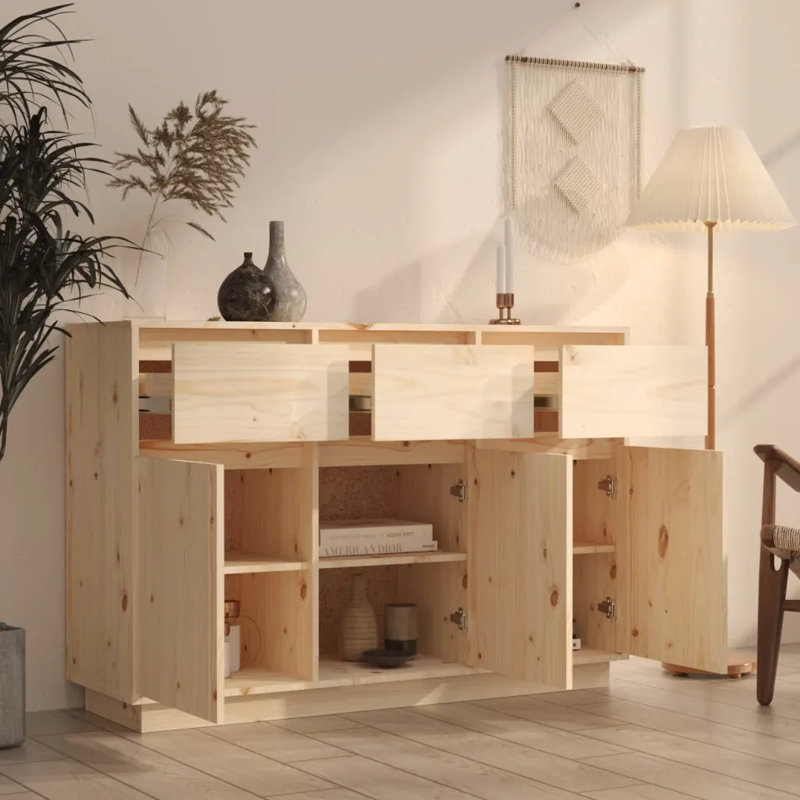 Ireene 111cm Solid Wood Sideboard, Natural