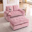 Canapé inclinable double Leisure avec dossier réglable, port de charge USB, support pour téléphone et repose-pieds de rangement assorti - rose-165837237