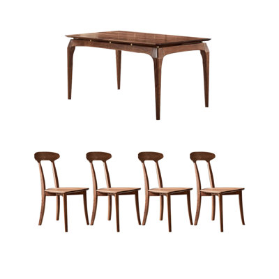 Suspended solid wood table set