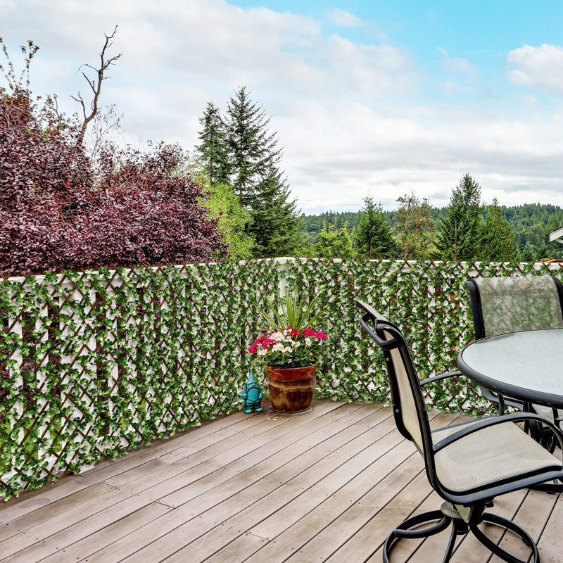 Amiena 2pc Expanding Garden Trellis 2 x 1m Faux Decorative Privacy Fence
