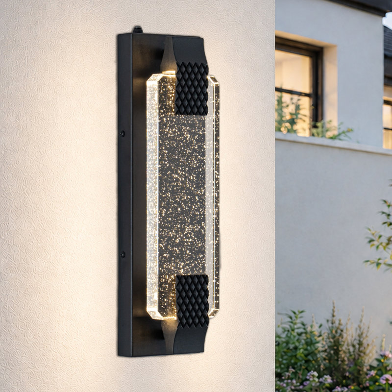 Modern Outdoor LED Wall Sconce with Bubble Panel