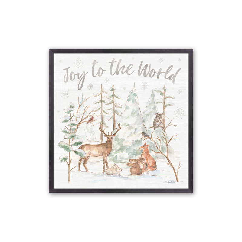 Impression de Woodland Winter Wishes II, H 13,75 po x l 13,75 po, Cadre simple en zinc patiné, bois massif