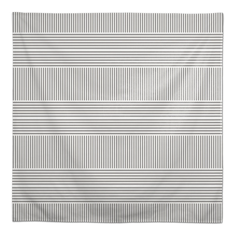 Shameka Striped Square Tablecloth, Gray