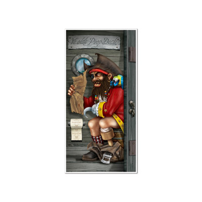 Décoration murale housse pour porte de toilettes pirate