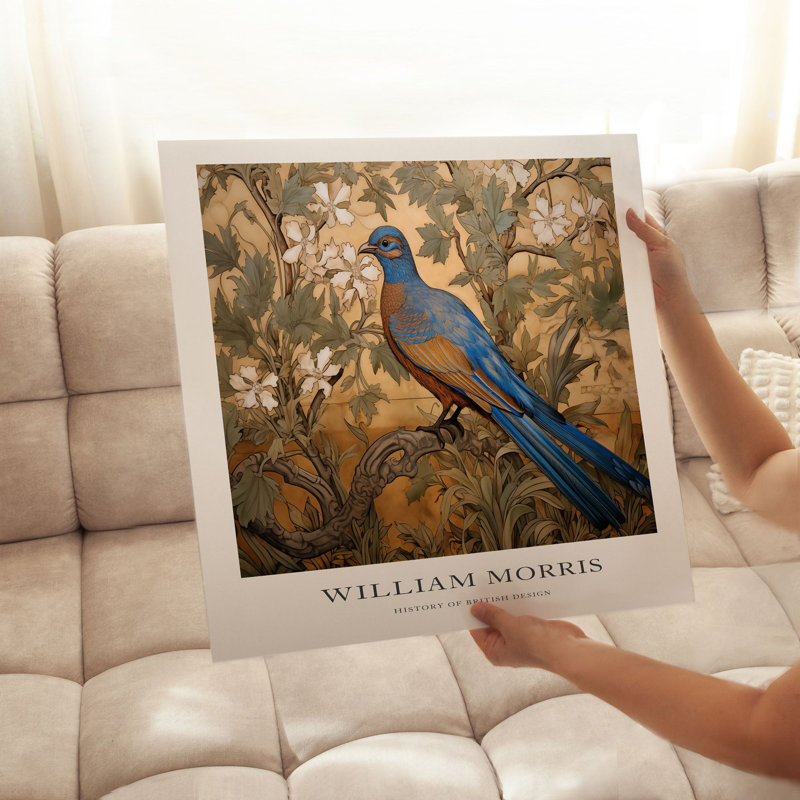 Animaux, animaux, William Morris, motif d'oiseaux VI, reproduction d'art non encadrée, H 14 po x l 14 po
