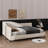 Stylish L-Shaped Flax Daybed On Sturdy Wooden Legs-385189024-385189025