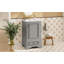 Meuble-lavabo de 20 po avec lavabo en céramique, porte à fermeture en douceur, tablette ajustable en forme de U, tiroir de compartiment et support de porte, style moderne, conception peu encombrante-123654613-123654618