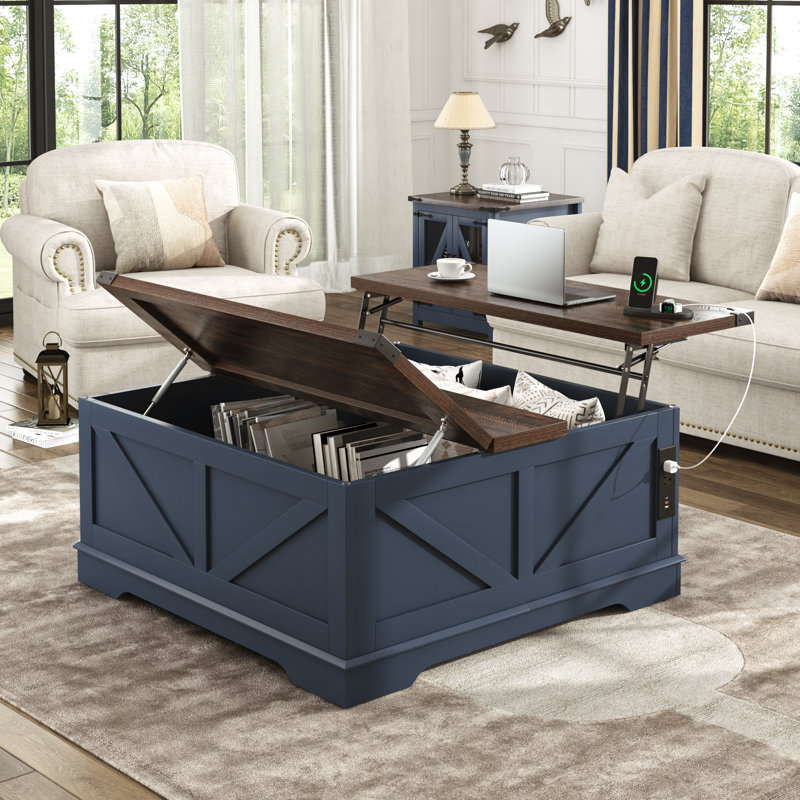 Vardell 40” Coffee Table, Blue