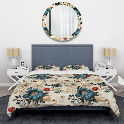 Gerbera Daisy Elegance Boho Pattern Floral Duvet Cover