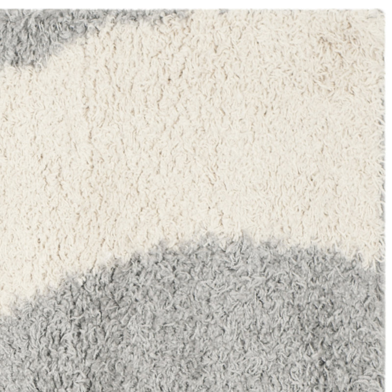 Delane Abstract Gray/Blue Area Rug, Rectangle 3' x 5'