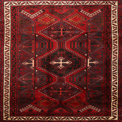 Tapis traditionnel rouge / noir