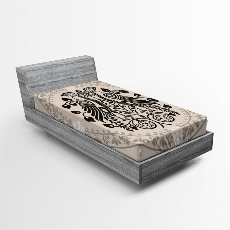 Microfiber Damask Fitted Sheet, Twin Fitted Sheet