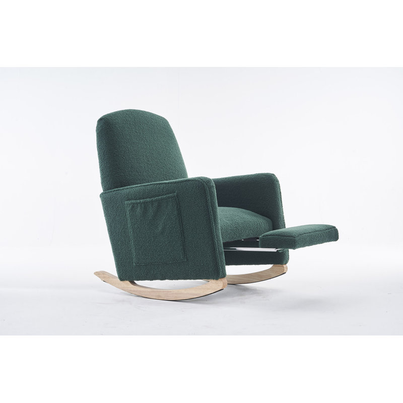 Chaise berçante en coton et lin, Vert