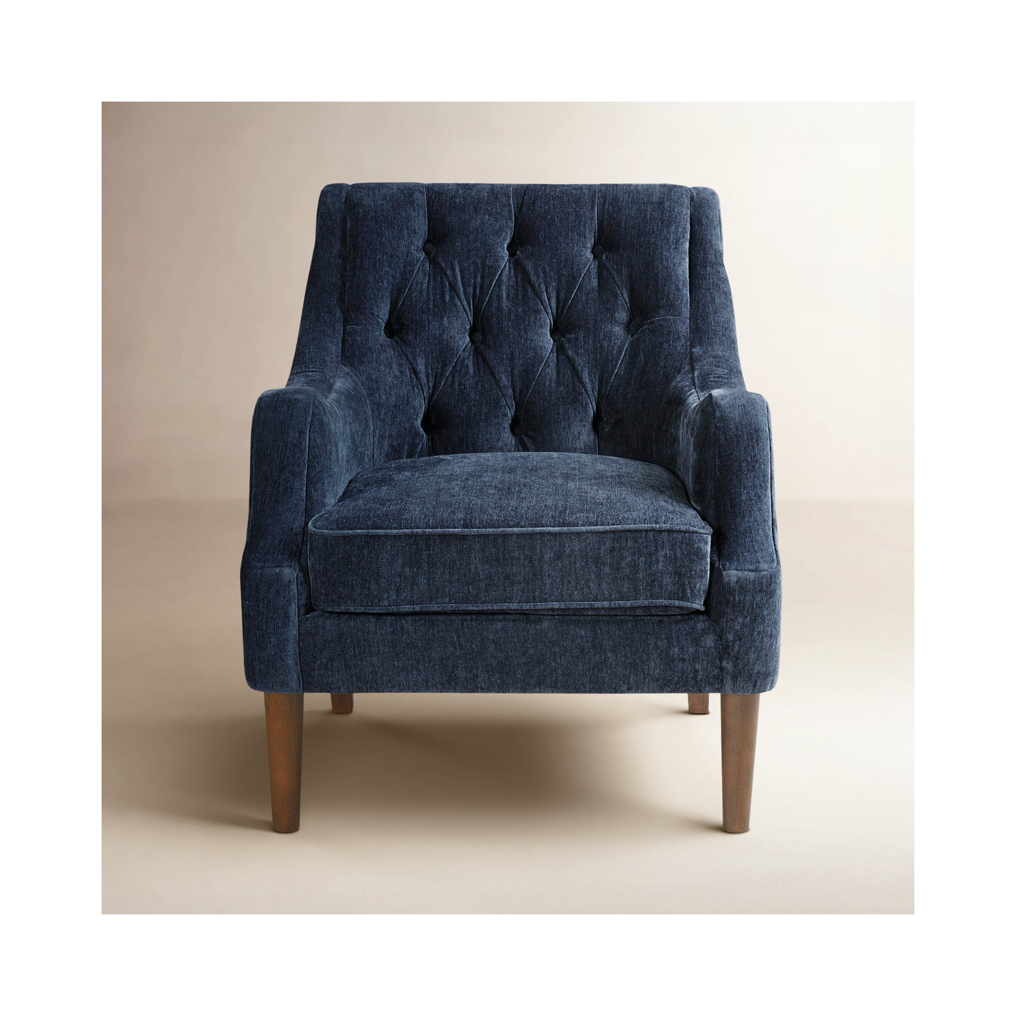 Anatonia 29.25" Wide Tufted Wingback Chair, Navy