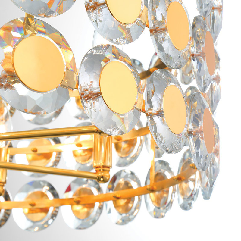 Luminaire suspendu en or 8 lumières Perrene