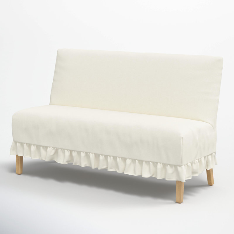 Maggie Slipcover Dining Banquette, Zuma White Textured Linen