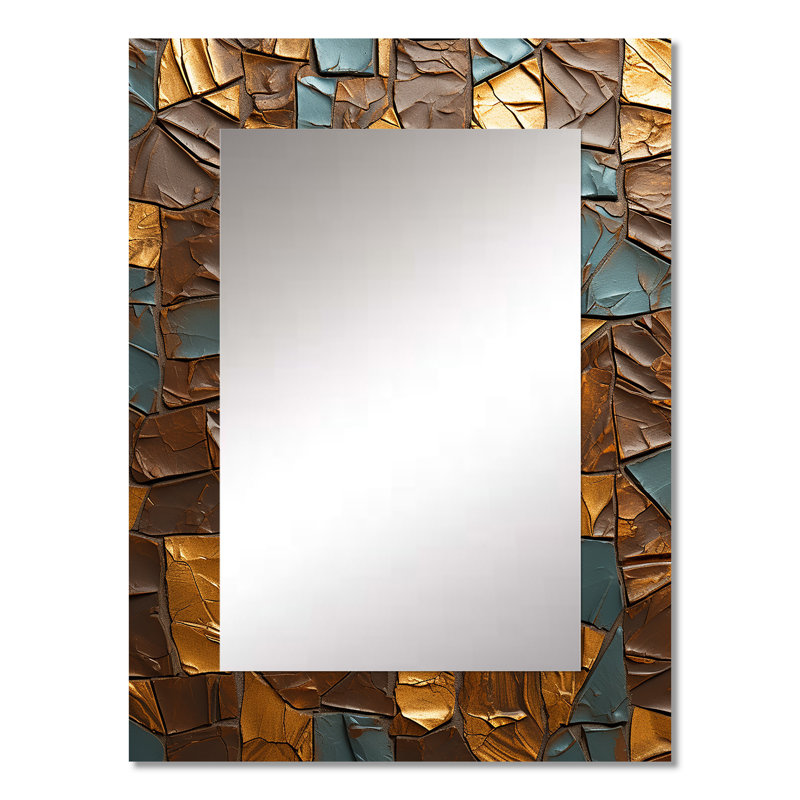 Arbre illusion fantaisie - miroir Sifi unique, grand miroir mural vert, impression d'art en métal, 32 po x 24 po