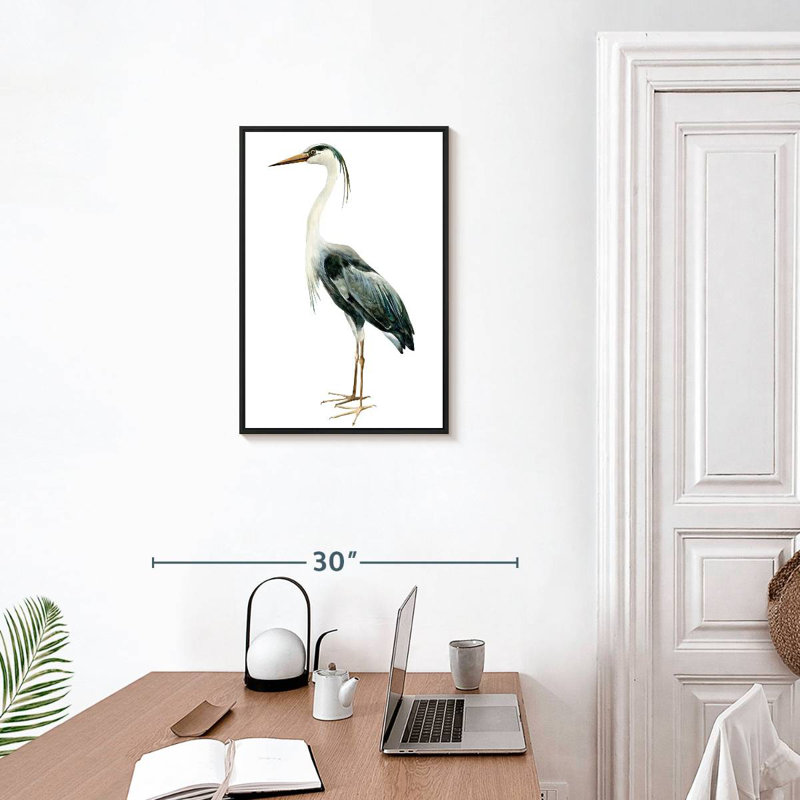 Profil du héron, Cadre flottant noir, 17 po x 25 po
