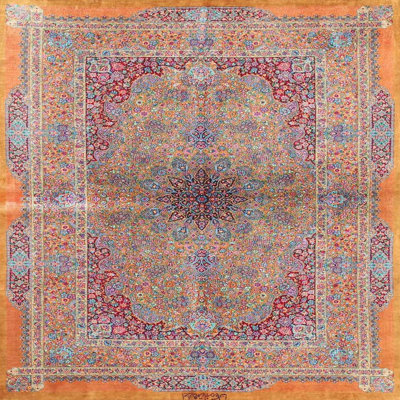 Tapis oriental orange / rouge