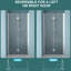 Porte de douche pliante l 34 po x H 72 po avec verre trempé - Installation réversible pour économiser de l'espace dans la salle de bain Durabilité à long terme et réglable pour s'adapter à différentes salles de bain