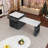 82.6" Extendable Kitchen Island Table With Power Outlet Double-Side Storage Faux Marble Top And Fluted Panel For 4-6 Seating