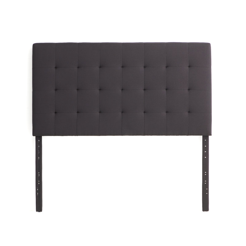 Tête de lit rectangulaire touffetée générique, grand, gris anthracite, Grand lit, Gris anthracite