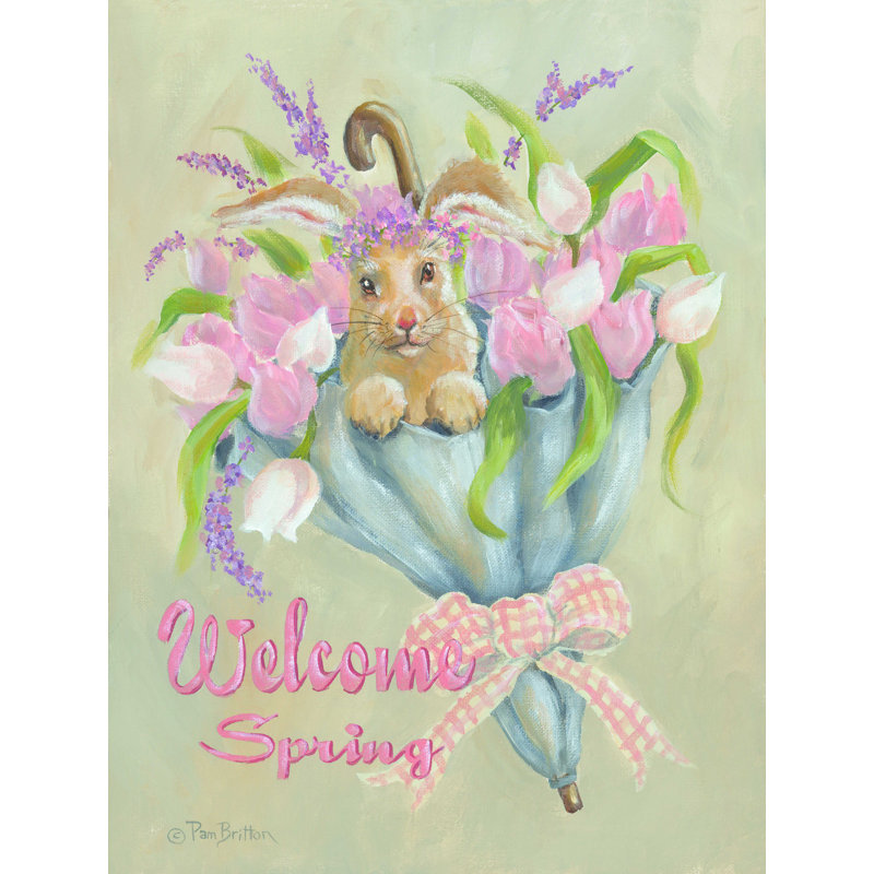 Spring Bunny - reproduction sur toile tendue, H 32 po x l 24 po