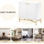 Armoire d'appoint moderne à 2 portes blanche avec pieds fuselés en métal, lignes géométriques épurées et conception simple, motif en losange surélevé, supports élégants en laiton, pieds réglables, installation rapide, bon pour