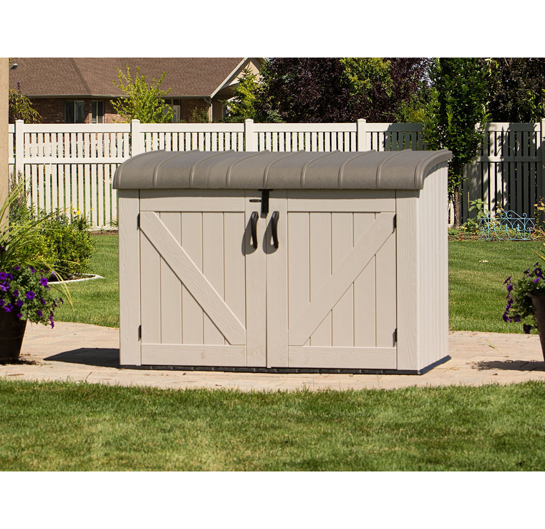 Lifetime Products Horizontal Storage Shed - Large - Brown - Image 2