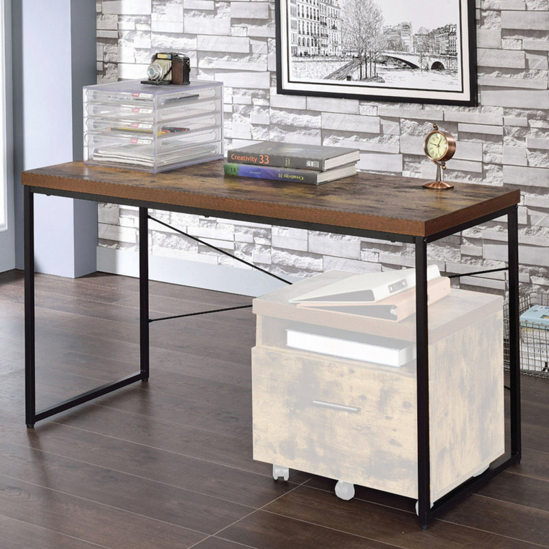 Bureau d'écriture rectangulaire avec pieds en métal
