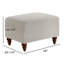 Rectangle beige uni avec accoudoirs roulés, ressorts hélicoïdaux et mousse haute densité, pieds en bois teint noyer, rembourrage en mousse mi-ferme rembourré de 19,81 po de largeur, avant 19,32 po