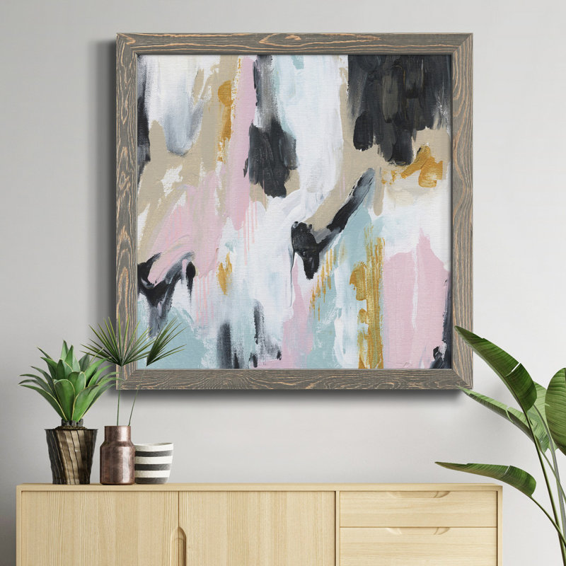 Rustic Arrangement - Peinture sur toile encadrée, H 27,5 po x l 27,5 po x P 1,5 po, Encadré gris