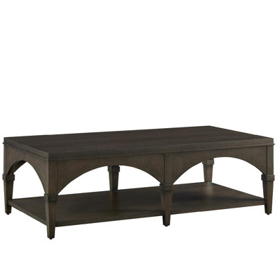 Fenwick 58" Wide Modern Traditional Cocktail Table with Adjustable Shelf