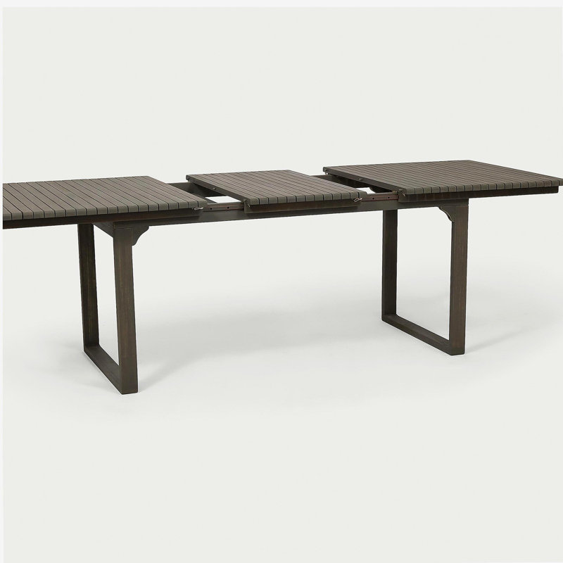 Table de salle à manger d'extérieur extensible en bois d'acacia, gris