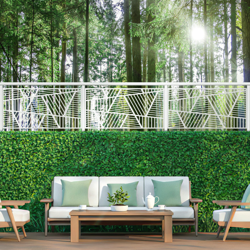 6 ft. H x 4 ft. W Metal Privacy Screen, White