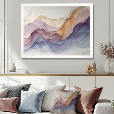 Lavender Soft Tones Digital Flow - Abstract Liquid ink Canvas Wall Art
