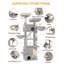 185 cm Cat Tree, Large Cat Tower for Indoor Cats, Cats House Furniture with Scratching Ramp, 2 Platforms, 3 Condos, 6 Scratching Posts, 2 Baskets, Pompoms-1417037222