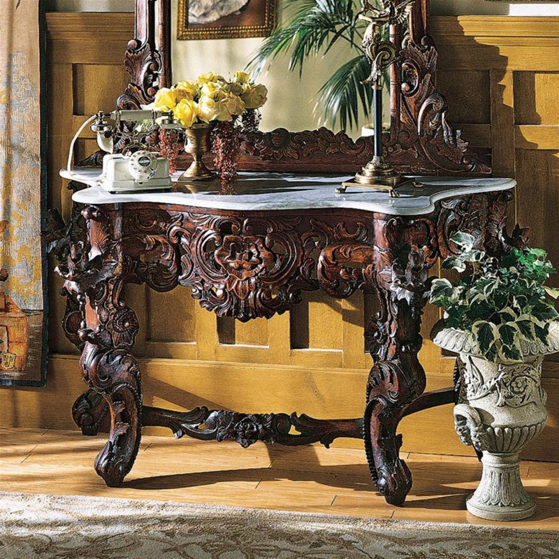 Hapsburg Console Table and Mirror Set