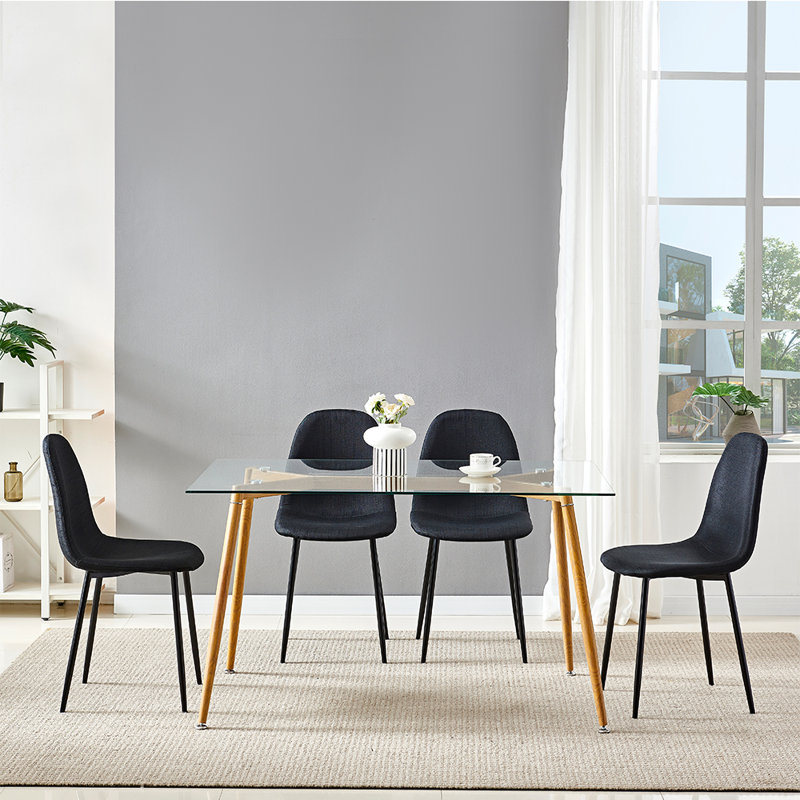 Ensemble repas pour 4 personnes Margery, Noir