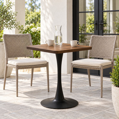 Petite table de salle à manger en tulipe avec pied central en métal