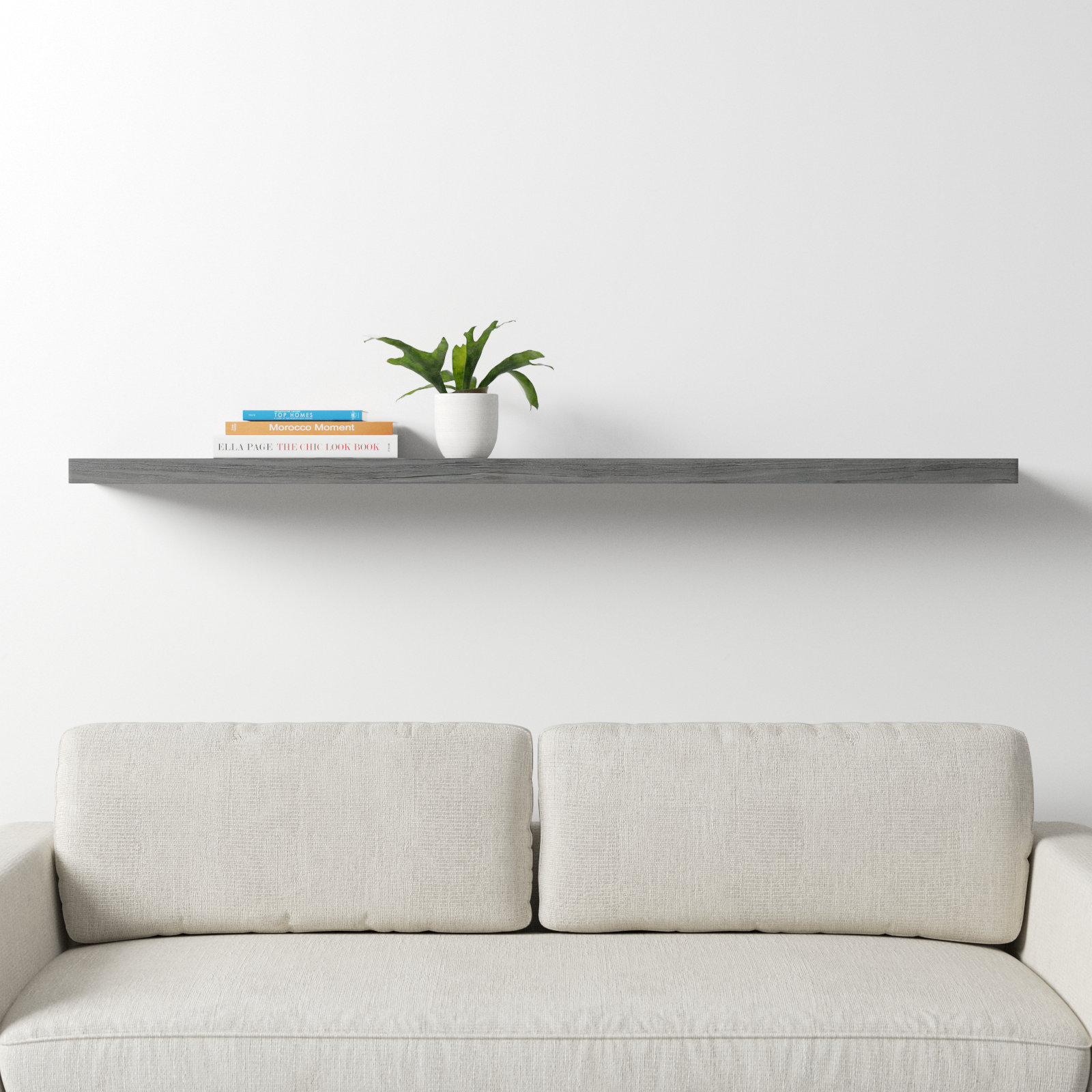 Sherice Floating Shelf, 1.97" H x 74.81" W x 10.24" D, Matte Black