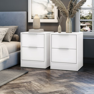 Barneveld Modern 2-drawer Nightstand (2 Unit) – Sleek Bedside Table With Smooth Drawers And Compact Design