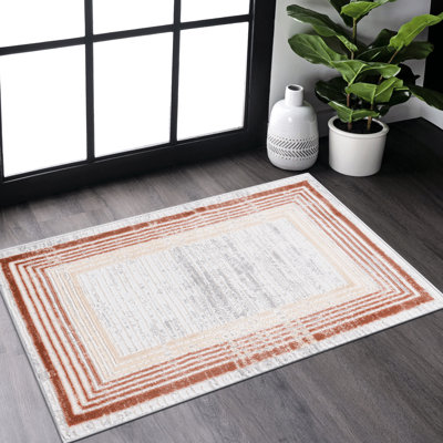 Élégant brun / / tapis 2X3 - antitaches, teinté, pour la chambre à coucher, le salon, la salle à manger, le bureau et attrayant brun / / / pour la salle à manger